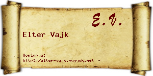 Elter Vajk névjegykártya